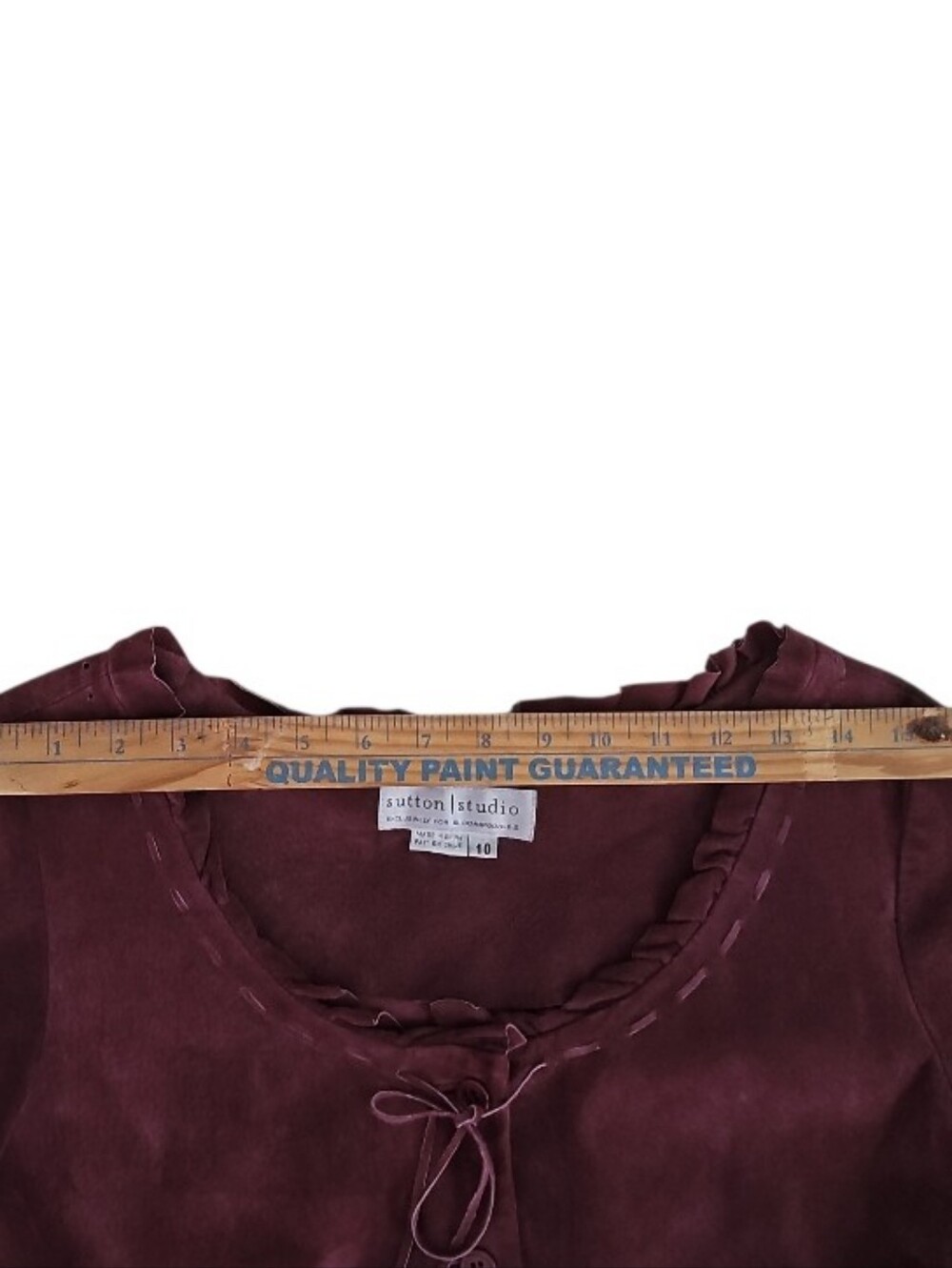 Sutton Studio Genuine Leather Jacket Women’s 10 Mauve Moto Boho Western Festival - Picture 14 of 16